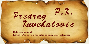Predrag Kuvekalović vizit kartica